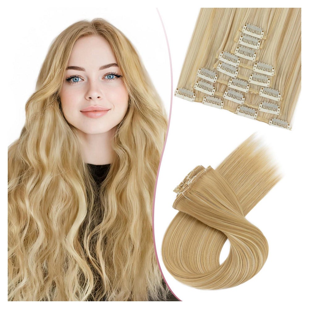 Extensions Clip in Haarteile 45 cm #22H613 Hellbraun & Bleic 1 St