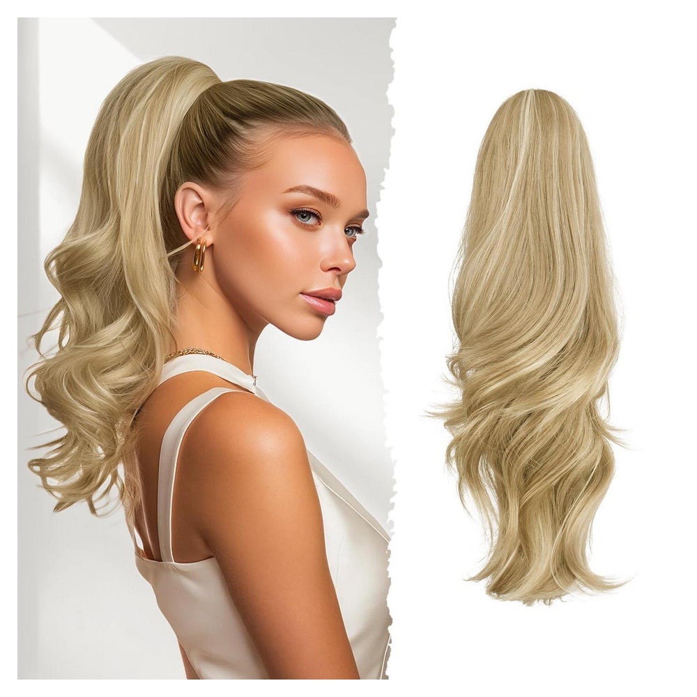 Pferdeschwanz Haarverlängerung Honigblond mit Platinblonden 1 St