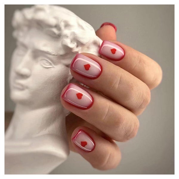24 Stück Valentinstag Nägel Press on Nails Rot Liebesherz Ac 1 St
