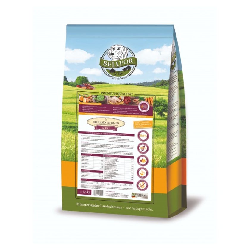 Bellfor Getreidefrei Hundefutter Freiland-Schmaus Mini 7,5kg 7500 g online  kaufen | DocMorris