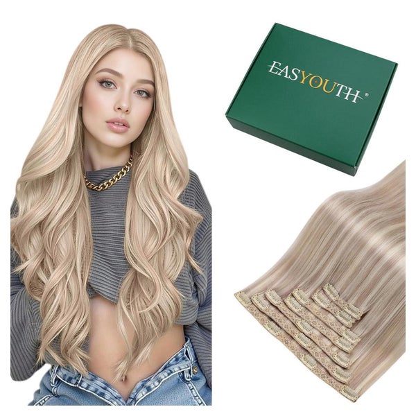 Extensions Clip in Echthaar Remy Blond 55cm 55.88 cm 1-14 cp 1 St