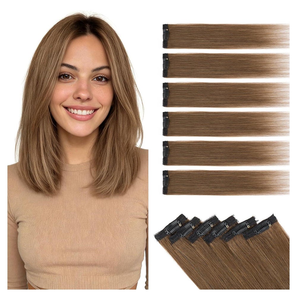 Clip in Extensions Echthaar 6Stück Balayage 45cm #4 Schokola 1 St