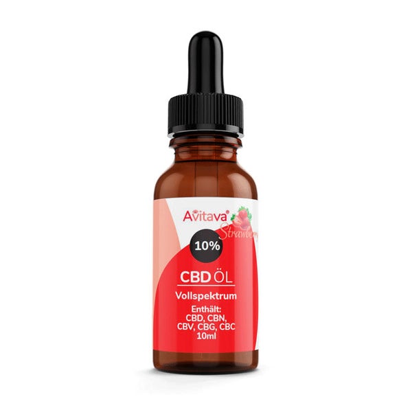 Avitava Strawberry (Erdbeere) 10% CBD Öl im Vollspektrum 10 ml 10 ml