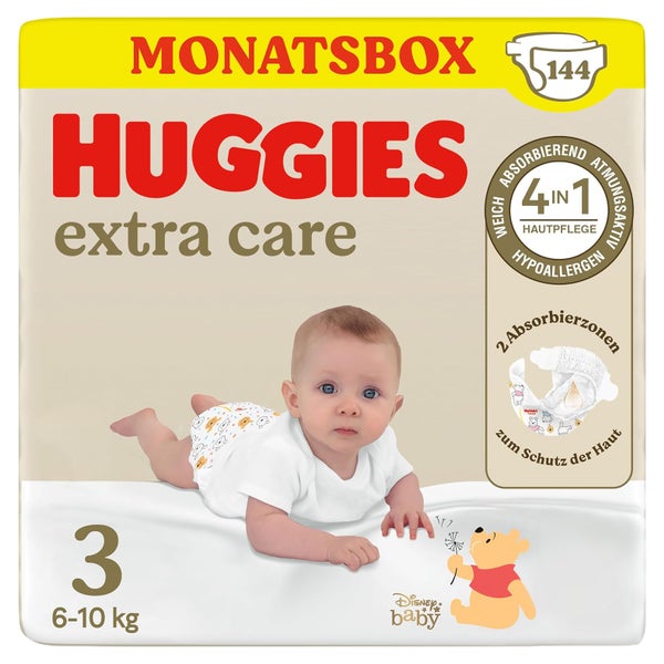 Huggies Babywindeln Extra Care Disney Größe 3, 144 Windeln 144 St