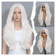 Perücke Damen synthetisch lang gewellt Vorhangpony 66cm 26 I 1 St