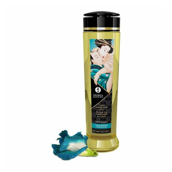 Shunga Erotisches Massageöl Island blossom