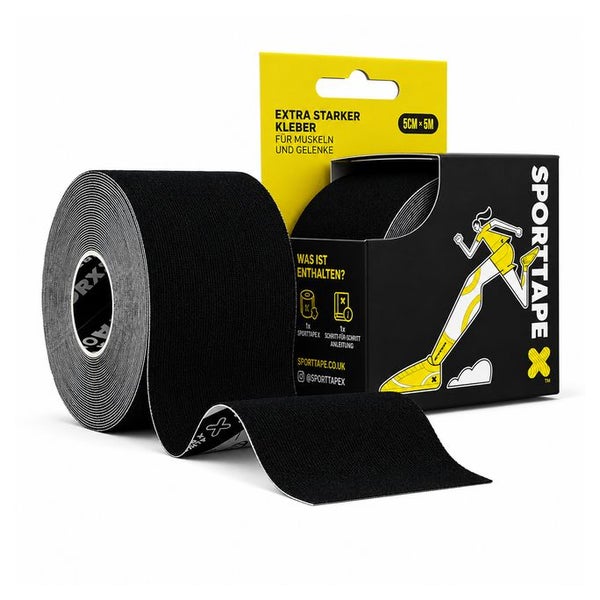 SPORTTAPE Kinesiologie Tape 5cm x 5m Schwarz 1 St