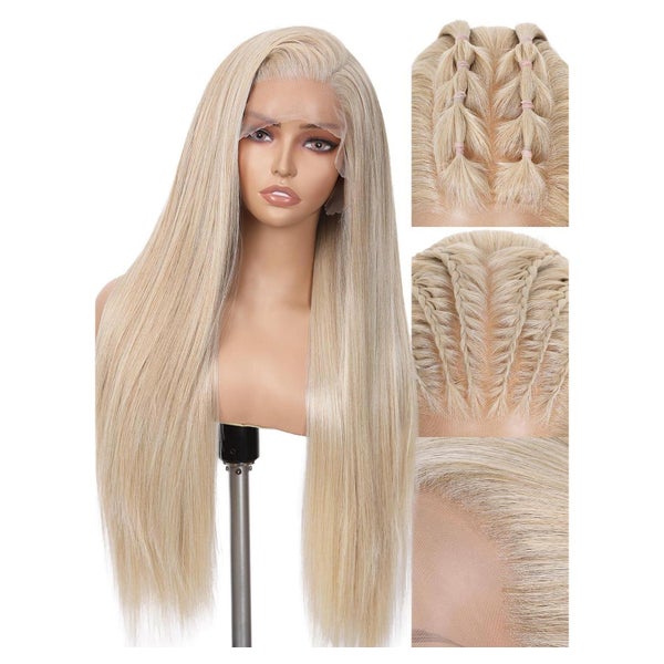 Frontperücke 13x6 Spitze klebefrei 28 Zoll Ash Blonde 1 St