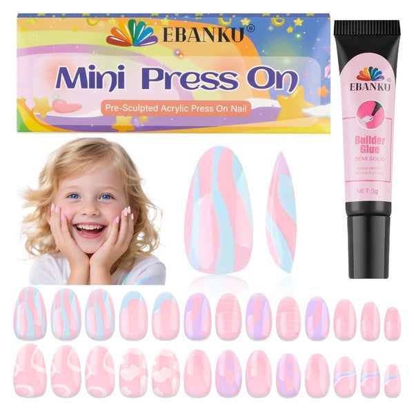 Falsche Nägel 26 Stück Press On Kinder Kits Mädchen Scraw 1 St