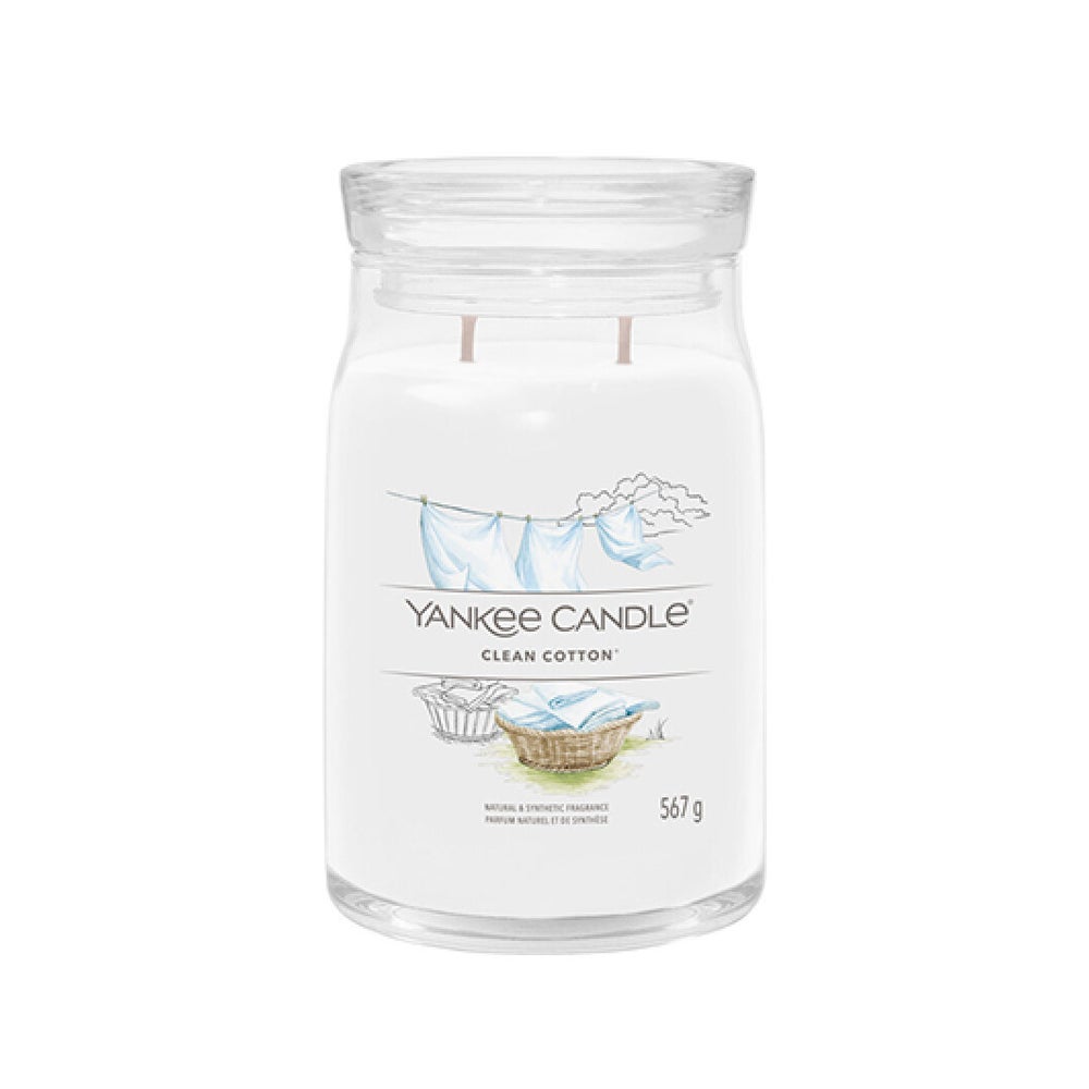 Yankee Candle Clean Cotton Signatur Kerze 567 g 1,2 kg