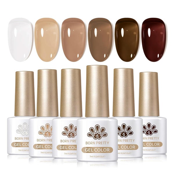 Nagellack UV Gel Nude Maniküre Nagelkunst Herbst Jelly Braun 1 St