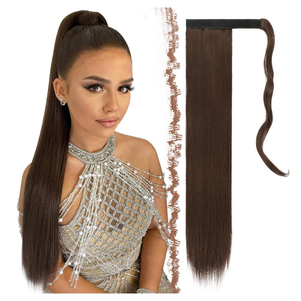 Pferdeschwanz Haarteil Extensions Synthetik Zopf 60 cm 6# Mi 1 St