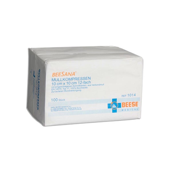 Beese Medical unsterile Mullkompressen 8- lagig 100 Stück - 10 x 20 cm 100 P