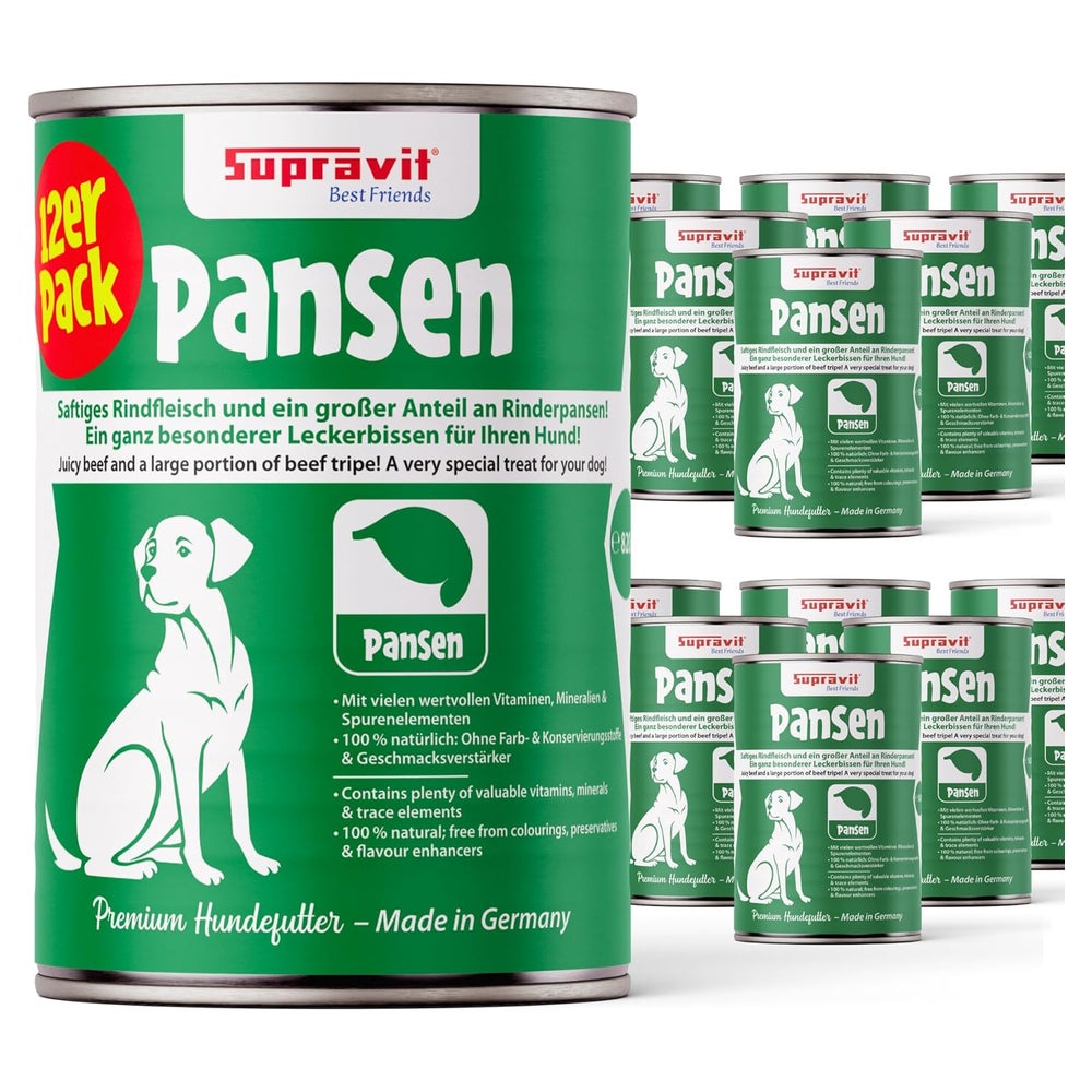 Supravit Hundenassfutter mit Pansen 12 x 410g 4920 g