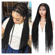 Perücke Knotless Box Braid 90 cm Lace Synthetik Schwarz 1B# 1 St