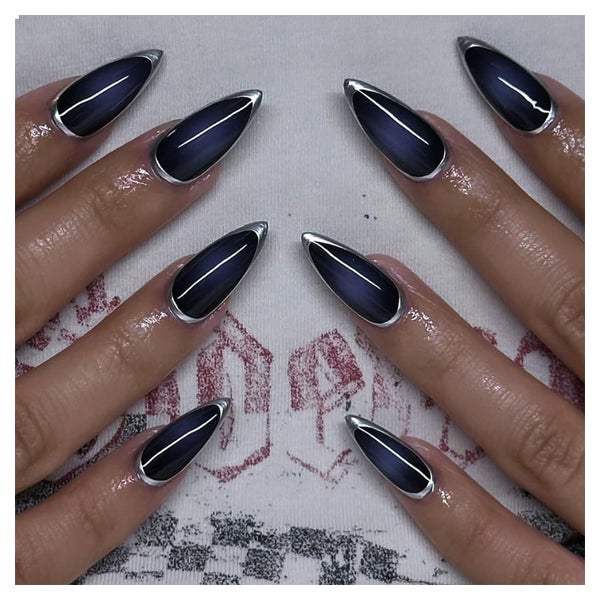 24 Stück Blaue Cat-Eye-Drucknägel Mittelgroßes Set - Nail Ar 1 St