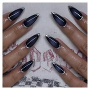 24 Stück Blaue Cat-Eye-Drucknägel Mittelgroßes Set - Nail Ar 1 St