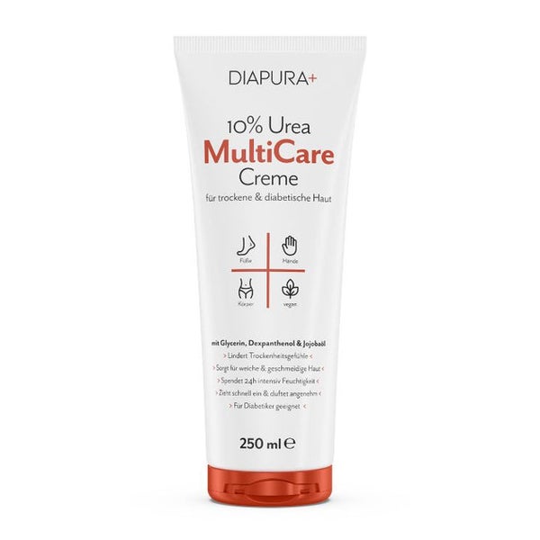 DIAPURA MultiCare 10% Urea-Creme für trockene & diabetische Haut 250 ml