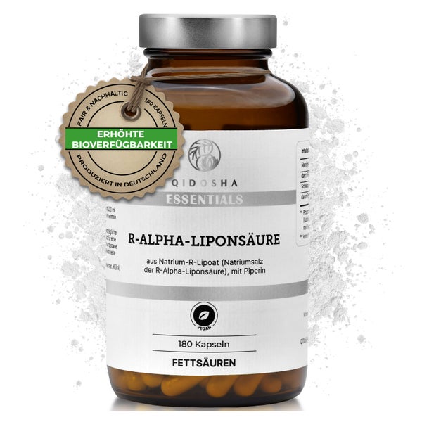 QIDOSHA R-Alpha-Liponsäure aus Natrium-R-Lipoat plus Piperin 180 St