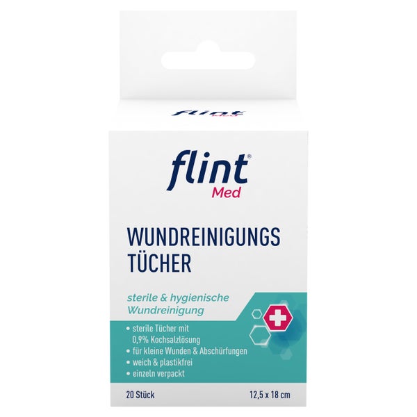 Flint Med Wundreinigungstücher Steril 12,5x18 Cm 20 St