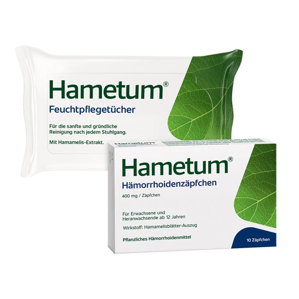 Hametum Zäpfchen + Feuchttüch Set klein 1 Set