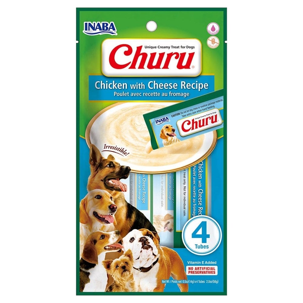 INABA Churu Chicken with cheese 4x14g Huhn mit Käse für Ihren Hund 0,056 kg