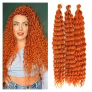 Häkelzöpfe Tief Twist Locken Orange Ocean Wave 22 Zoll Ingwe 1 St