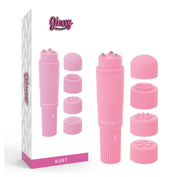 GLOSSY - Mini-Massagevibrator mit Aufsätzen 1 St