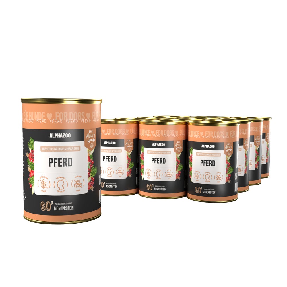 Monoprotein Pferd Nassfutter für Hunde 12er 4800 g