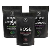 AROMATIKA Fußbadesalz Set mit Melisse und Lavendel - Teebaum und Japanische Minze 1 St