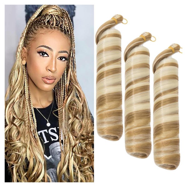Flechthaar French Curl Crochet Haar 3 Pack Kaffeeblond Mix B 1 St