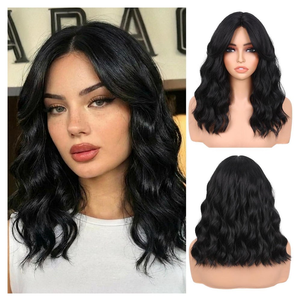 Wellenperücke Bob Pony synthetisch Damen 14 Zoll schwarz 14 1 St