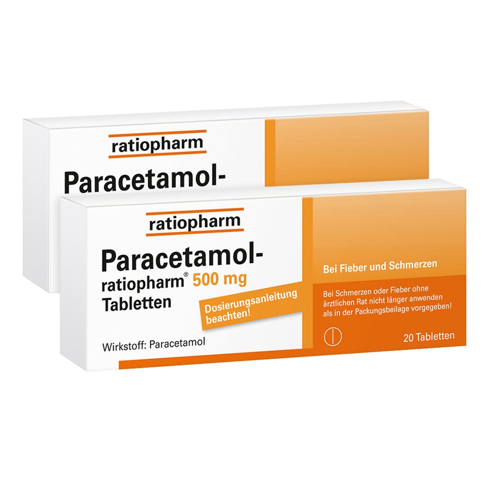 Paracetamol ratiopharm 500mg Doppelpack 2X20 St