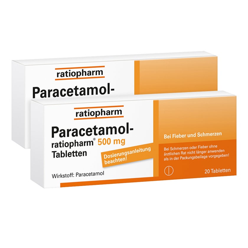 Paracetamol ratiopharm 500mg Doppelpack 2X20 St