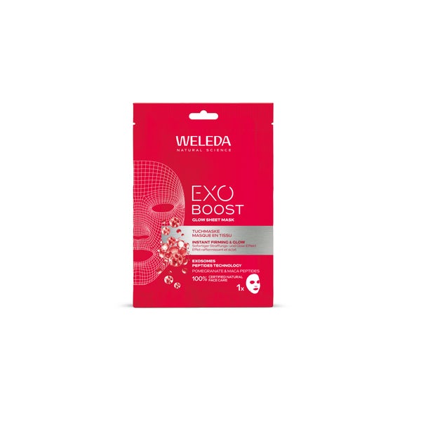 Weleda Exo Boost Youth Power Glow Tuchmaske Granatapfel 20 ml