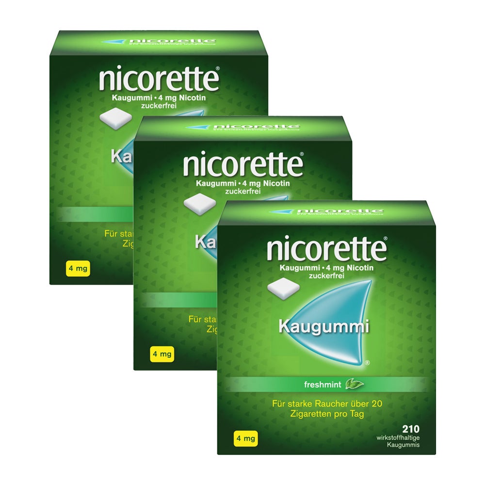 nicorette Kaugummi 4 mg freshmint 3X210 St