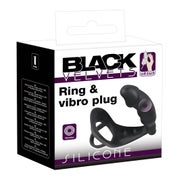 Black Velvets - Vibro-Penisring mit Plug - P-Stimulation 1 St