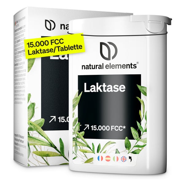 natural elements Laktase Tabletten 15.000 FCC – 100 Stück 20 g