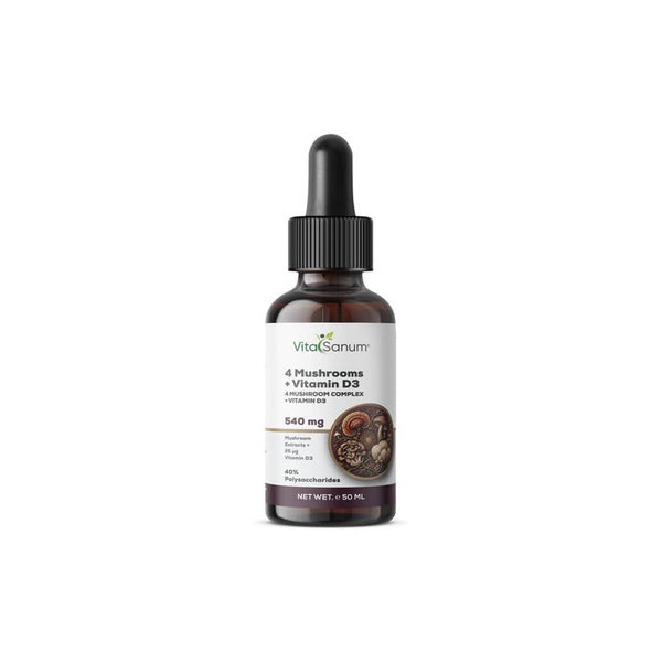 VitaSanum® 4 Mushrooms + Vitamin D3 Liquid – 3 ml Tagesportion