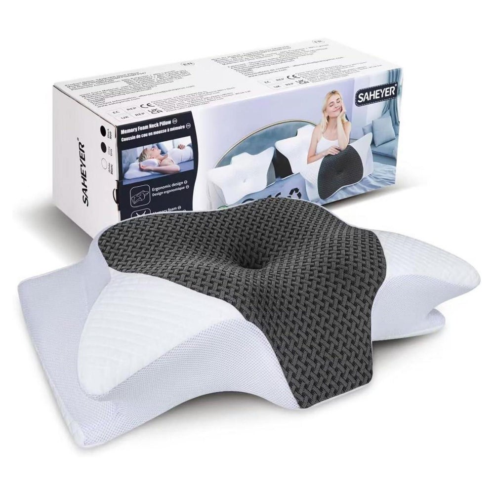 Nackenkissen Memory Foam Weiß+karbongrau 70*40*15 12cm 1 St