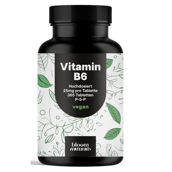 Vitamin B6 P5P 25mg - 365 Tabletten - Bloom Naturals 365 St