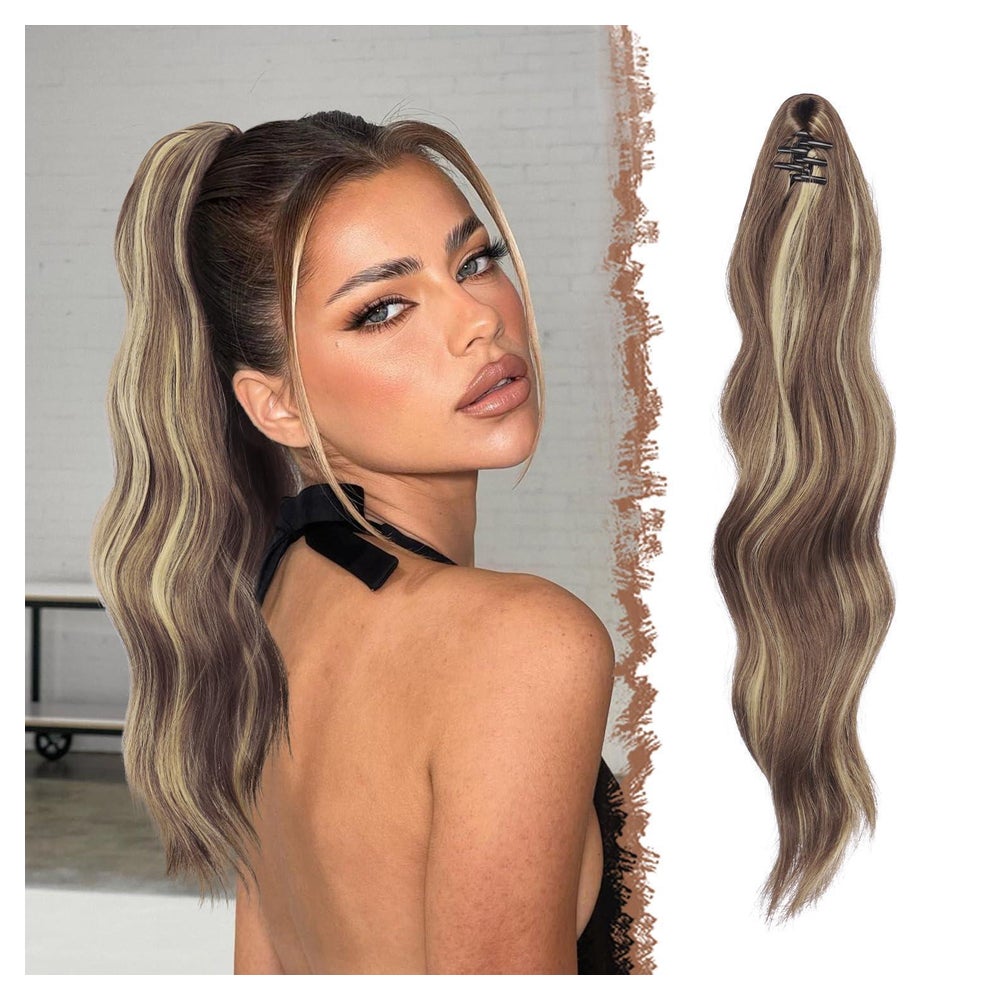 Pferdeschwanz Extension Clip Ponytail Hellbraun und Blond 50 1 St