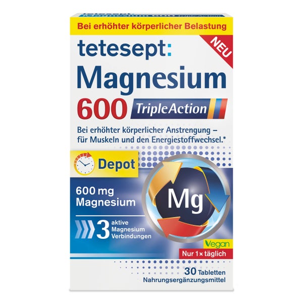 tetesept Magnesium 600 Triple Action Depot | 30 Tabletten 30 St