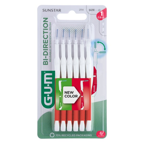 Gum Bi-direction Interdentalb.0,8 Mm Rot 6 St