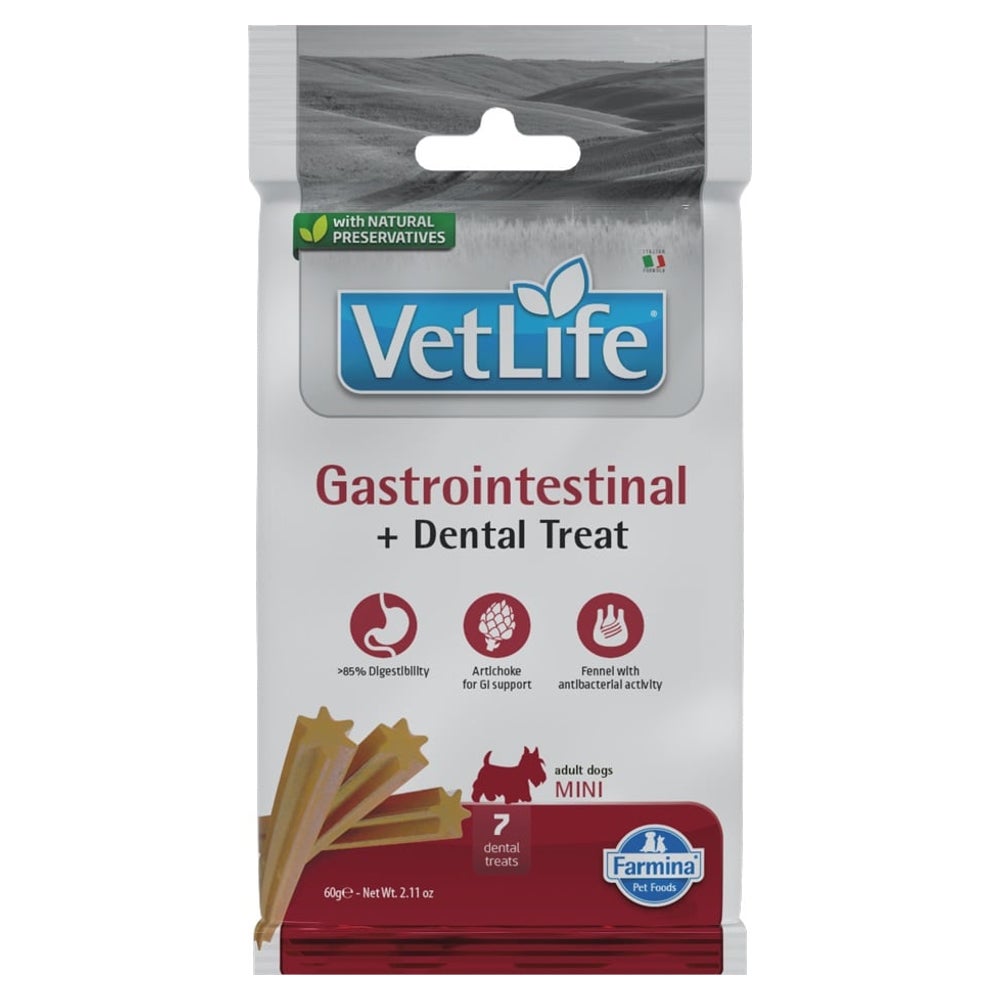 FARMINA Vet Life Dental Treat Gastrointestinal Mini (7 pcs ) dentale Leckerlis für kleine Hunderassen 0,06 kg