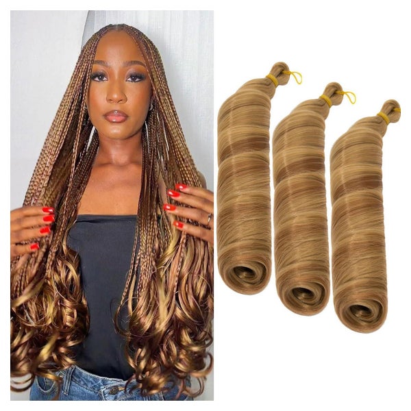 Flechthaar French Curl 60cm 3 Pack Honigblond Mix Hellrotbra 1 St