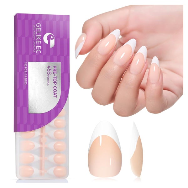 Nagelspitze Press on weiches Gel French Mandel 150 Stk 15 Gr 1 St