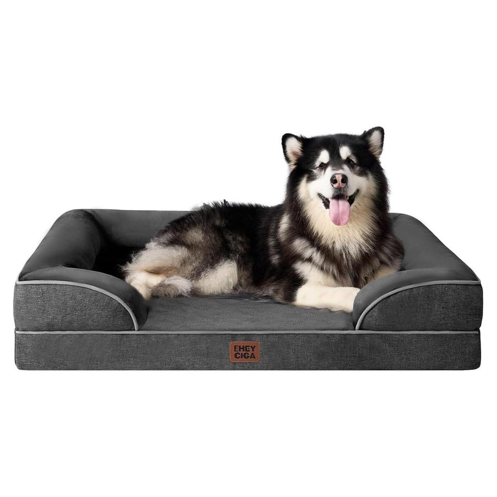 Hundebett Orthopädisches L 132 x B 104 x H 20 cm Dunkel Grau 1 St