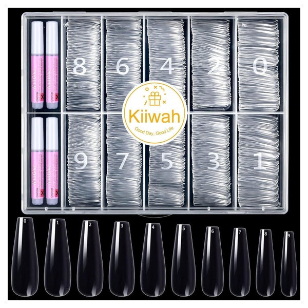 Kunstnägel Acryl Coffin Nagelspitzen 500 Box Damen Clear 1 St