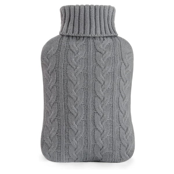 samply Wärmflasche 2L mit Strickbezug in Grau - Premium Qual 1 St